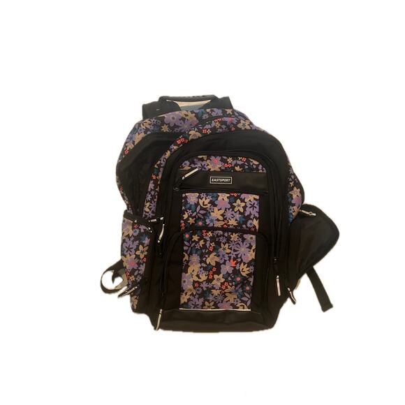 EastSport Black Flower Backpack with Computer Sleeve - Picture 1 of 4